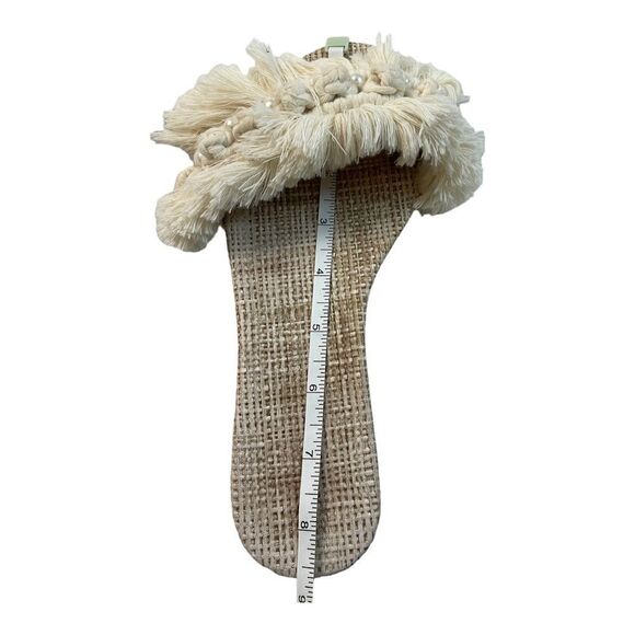 WOMEN Sandals Beige Macrame slippers Cotton knot Trassel Strap withPurse SIZE 8. - Picture 11 of 16